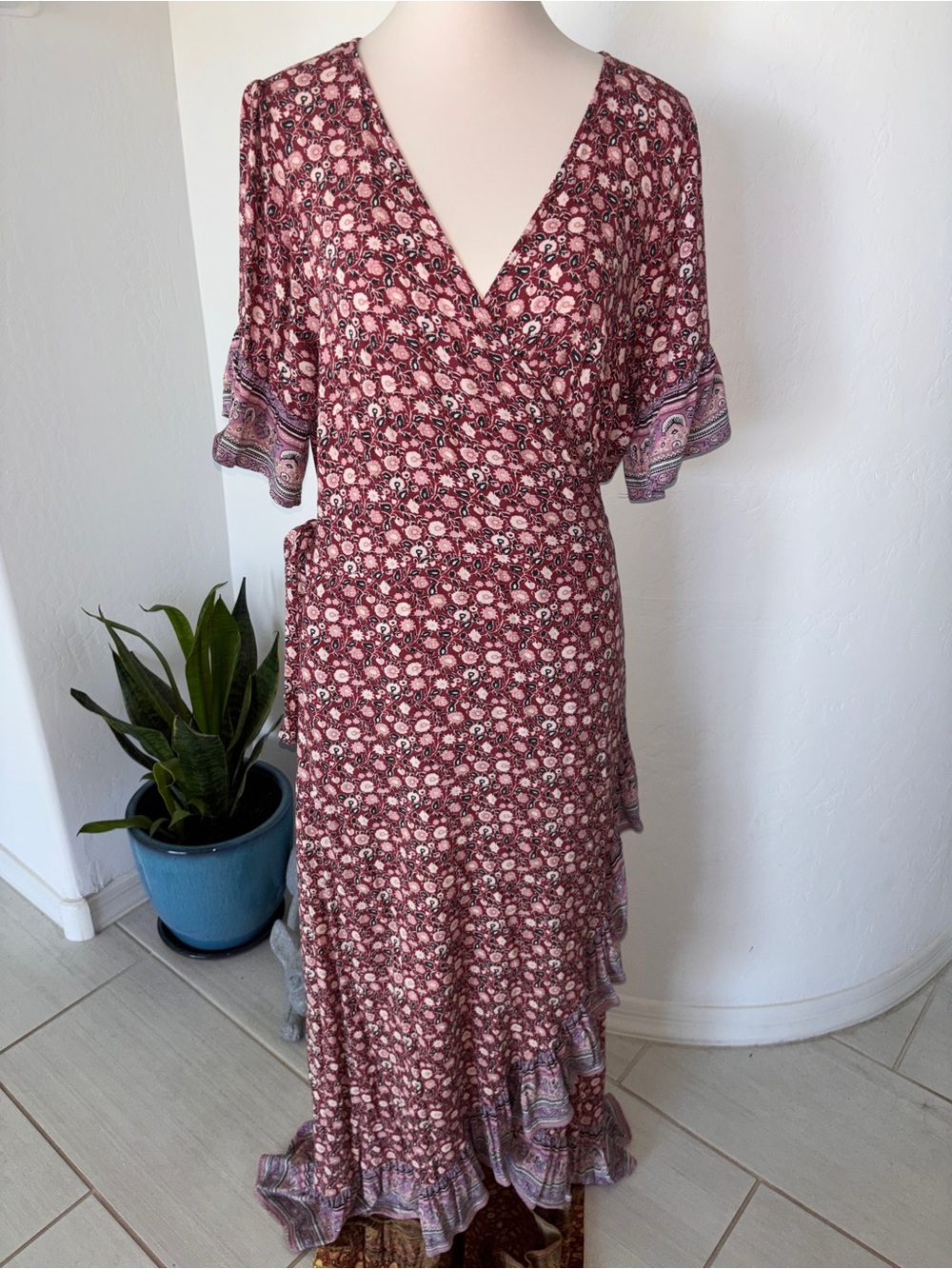 American Eagle Floral Wrap Maxi Dress